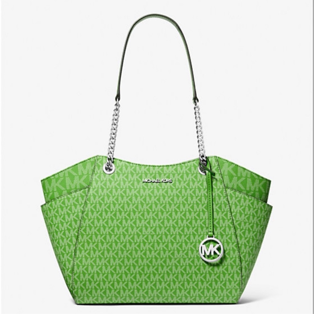 Michael Kors Jet Set Large Signature Logo Shoulder Bag - Picture 14 of 14